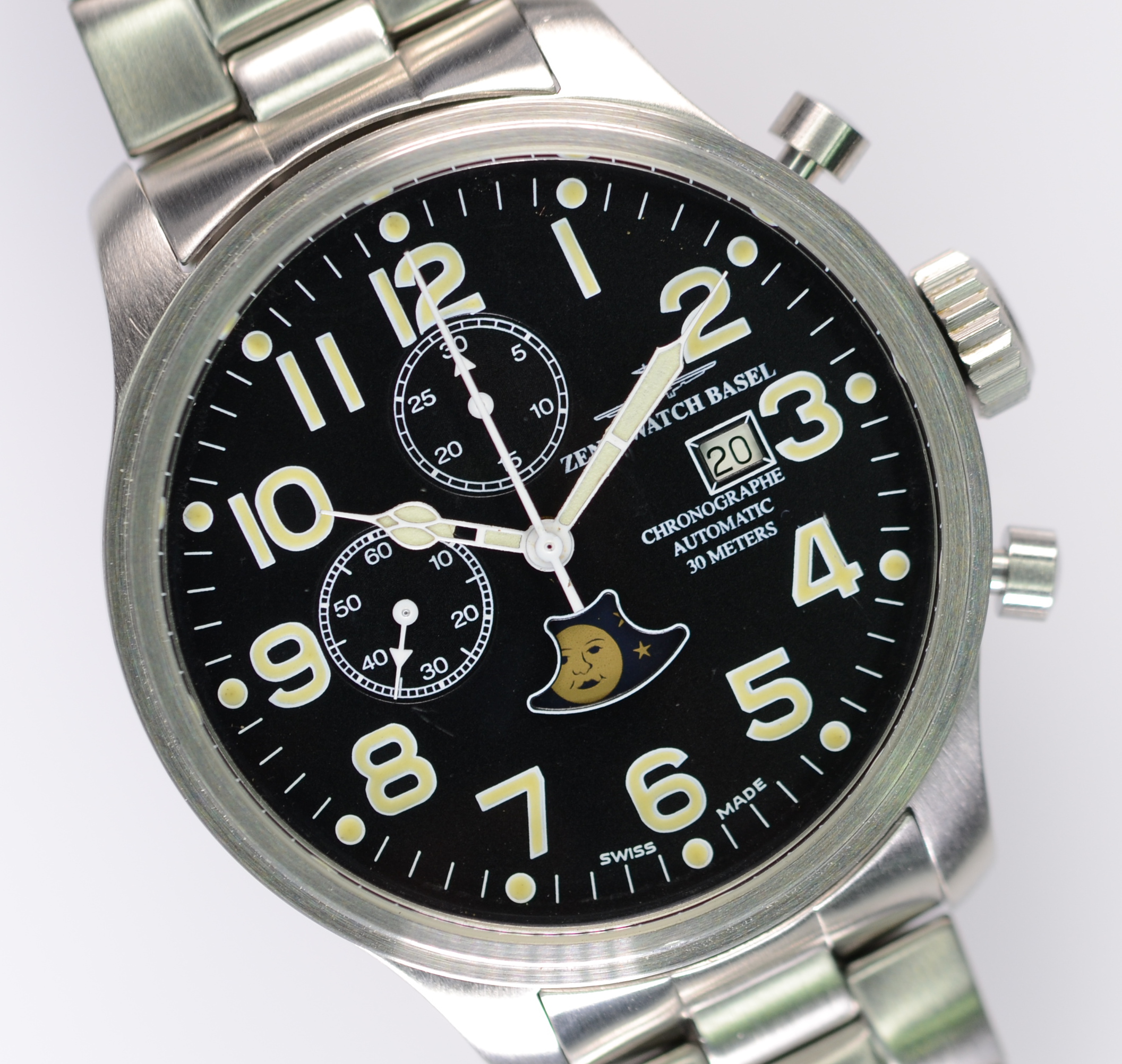 Zeno-Watch Basel Chronograph 47mm Herren Edelstahl Valjoux 7758 Automatik B+P
